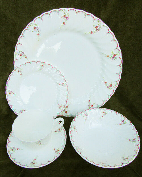 Wedgwood Pink Garland place setting dinner salad bowl cup saucer 5 piece china - $49.95