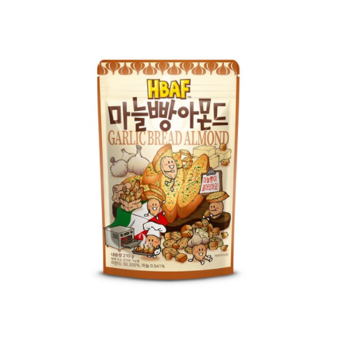 HBAF Nuts Garlic Bread Flavor Almond 190g*2ea 마늘빵맛 아몬드 - $39.49