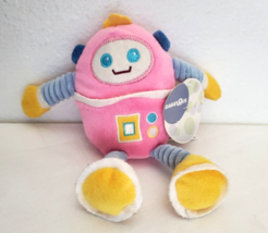 Babies R Us Pink Robot Plush Stuffed Animal Doll Small Pink Blue Yellow - £31.54 GBP