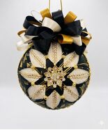 Handmade Black Satin Quilted Keepsake Ornament Gift for Campers - $23.00