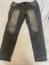 Fashion Nova Men’s Gray Wash Biker Straight Denim Jeans Size 40X29 - $23.99