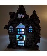 Silver tone metal Christmas Snow Winter House tealight candle holder Iri... - $298.21 MXN