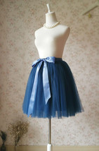 Navy Blue Knee Length Tulle Skirt Custom Plus Size Tulle Ballerina Skirt image 2