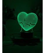 Night Light For Valentine&#39;s day Gift , Life Line Heart Shape 3D Illusion... - $28.99