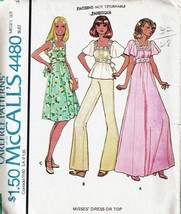 Vintage 1975 McCall's Pattern 4480 Misses' DRESS or TOP  Size 10 - £9.43 GBP