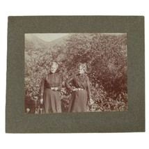 Two Women in Black Mourning Dresses Antique Cabinet Card Photo Victorian - £13.08 GBP