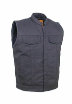Mens Black Denim Motorcycle  Zipper &amp; Button Snap Front Closure Gun Pock... - $84.14+