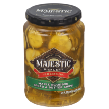Mt. olive majestic picklery bread   butter pickle chips maple bourbon 24 oz jar thumb200