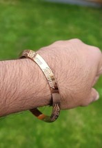 Copper Colour Kara Hindu Bangle Om Namo Shivay Kada Healing Lucky Bracelet BB22 - $36.46