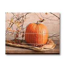 Pumpkin Wood Pallet Art Print - £25.52 GBP