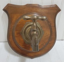 Vtg Brass 1/2” The Cleveland Faucet Co Water Spout Rustic Antique Decor Plaque - £37.45 GBP