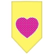 Pink Swiss Dot Heart Screen Print Bandana Yellow Small - £9.11 GBP
