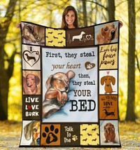 Funny Dachshund Dog Blanket Gift For Sausage Dog Paw Lover Fleece Sherpa Blanket - £46.41 GBP+