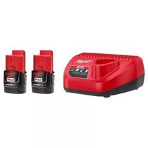 Milwaukee 48-11-2420 (2) M12 REDLITHIUM 2.0 Compact 12V Batteries &amp; M12 ... - $78.00