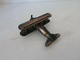 Diecast Miniature Pencil Sharpener Antique Finish Bi -PLANE 3-3/8&quot; Japan M4 - £2.83 GBP