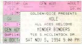 Billet De Concert Hole Courtney Love Souche 5 Novembre 1994 Tempe Arizona - $59.38