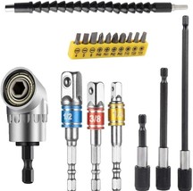 Flexible Drill Bit Extension Set, Includes 105° Right Angle Drill, Bendable - $33.92
