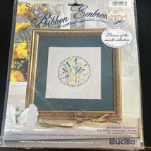 Bucilla 1994 DECEMBER Silk Ribbon Embroidery Picture Kit Flower of the M... - $12.86