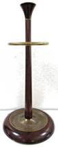 Vintage 1996 The Bombay Company Brass Wood Umbrella Stand Cane Holder  - $68.31