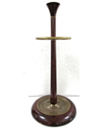 Vintage 1996 The Bombay Company Brass Wood Umbrella Stand Cane Holder  - $68.31