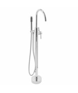 AKDY Glossy Chrome 1-Handle Freestanding Floor Mount Bathtub Faucet Hand... - £136.89 GBP