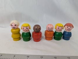 Fisher Price Little People Wood Body Plastic Head Children White Hair Te... - $34.95