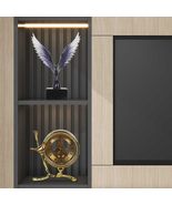 Modern Luxury Decor Duo  Gradient Black Soaring Eagle Glass Statue &amp; Go... - $347.46 CAD