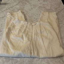 Talbots Women's Perfect Crop Pants Petite 16P Cream Flat Front Button Hem - $15.87