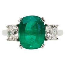 14k Gold Cushion Cut Emerald Engagement Ring Natural 5ct Emerald Wedding Ring - £889.69 GBP