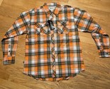 Ablanche New York Men&#39;s size XL Orange Gray Plaid Long Sleeve Button Front - £10.68 GBP