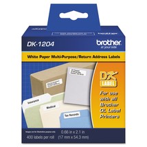 Brother Genuine DK-12043PK Multipurpose Paper Label Roll, Die-Cut Paper ... - $44.74