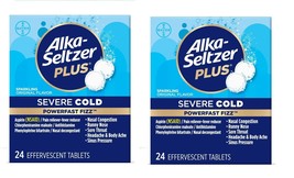 Alka-Seltzer Plus Powerfast Fizz Severe Cold, Original 24 Efferv Tabl Pa... - £18.67 GBP