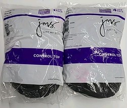 Just My Size JMS Reinforced Toe 4X Pantyhose 8-Pack Off Black 74 New Sealed - $39.56