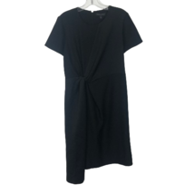 NWT Womens Size 10 Banana Republic Black Side Twist Asymmetric Satin Midi Dress - £31.32 GBP