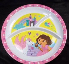 Dora the Explorer Unicorn Castle 3 part melamine divided plate KCare - £3.56 GBP