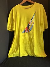 Nautica Shirt Men’s Adult 2XL XXL Yellow w/ Great Blue Sailing Boat Logo Casual - £9.67 GBP