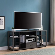 Contemporary Grey TV Stand w/ 10 Shelves &amp; Drawer - $192.99