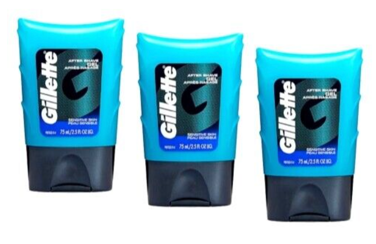 Primary image for 3 Pack Gillette After Shave Gel Sensitive Skin 2.50 oz