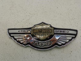 2003 Harley Davidson Softail Deuce 100th Gas Tank Medallion Silver Tank Right - £89.42 GBP