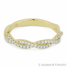 0.25 ct Round Diamond Anniversary Band Stackable 14k Yellow Gold Right-Hand Ring - £668.25 GBP