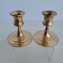 Set 2 VTG Brass Candlestick Holder Regency Old Money Boho Rustic Cottage... - $14.79