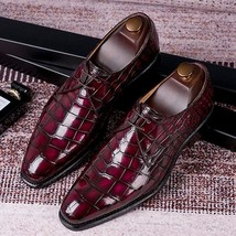 Men’s Handmade Alligator Leather Modern Classic Lace-up Dress Oxfords Shoes - $149.99