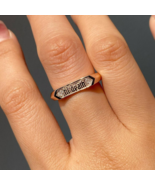 Trillion Cut Moissanite Engagement Ring 925 Silver Solitaire Initial Ring  - $165.60