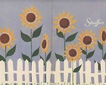 Stouffer&#39;s Restaurant Breakfast Menu 1962 Sunflowers &amp; White Picket Fenc... - $27.72