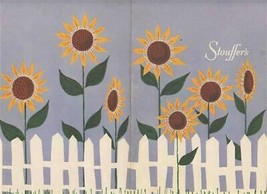 Stouffer&#39;s Restaurant Breakfast Menu 1962 Sunflowers &amp; White Picket Fence Cover - £21.72 GBP