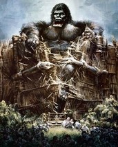 King Kong 1976 Kong rips through jungle village 8x10 inch photo - £7.79 GBP