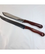 Ekco Eterna knife set chef&#39;s butcher &amp; filet meat wood handle stainless ... - $14.00