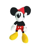 Disney Mickey Mouse Christmas Plush Stuffed Toy Doll in Red Santa Hat 13&quot; - $14.03