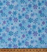 Cotton Snowflakes Winter Season Holidays With Fabric Print by the Yard D505.59 - £9.55 GBP