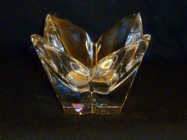 Orrefors Crystal Lotus Signed Vase Tulip Design Sweden w Label 5 3/4&quot;  - £12.39 GBP